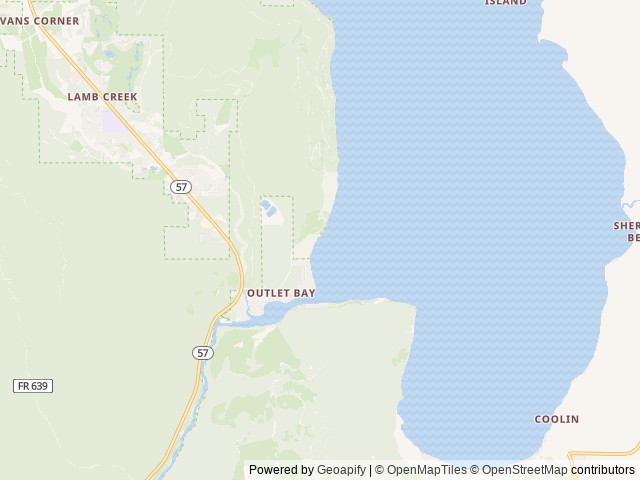 Map of Osprey location at Priest River, ID, United States