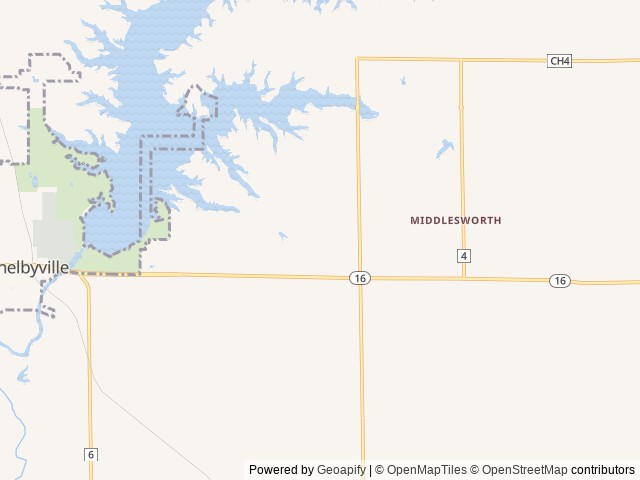 Map of Robin Hood Woods Resort location at Shelbyville, IL, United States