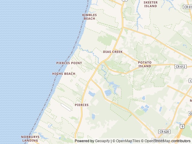 Map of King Nummy Trail Campground location at Cape May Court House, NJ, United States