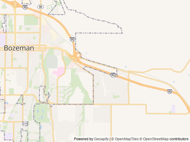 Map of Bozeman Trail Campground and RV Park location at Bozeman, MT, United States