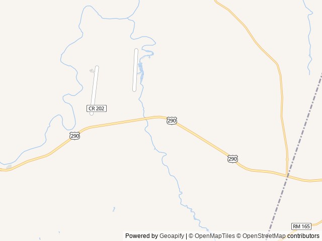 Map of Yeager Creek RV Resort location at Johnson City, TX, United States