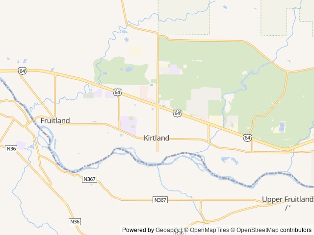 Map of Homestead RV Park location at Kirtland, NM, United States