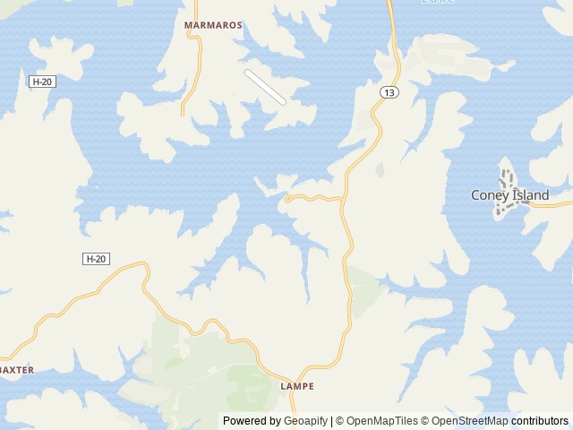Map of Mill Creek (Missouri) location at Lampe, MO, United States
