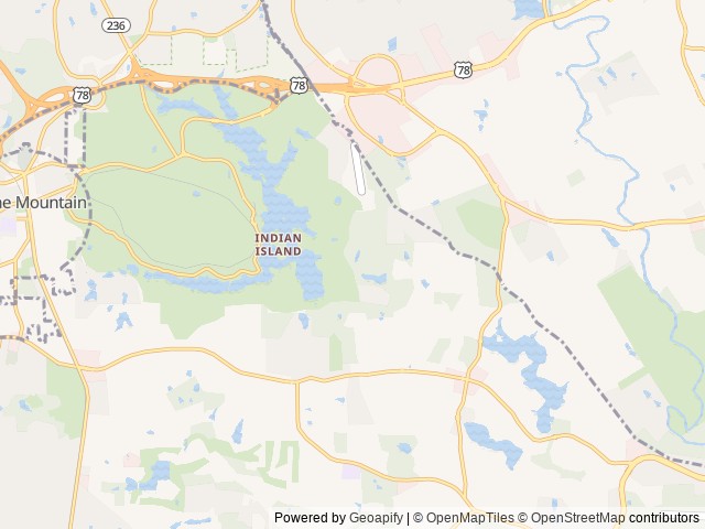 Map of Stone Mountain Park location at Stone Mountain, GA, United States