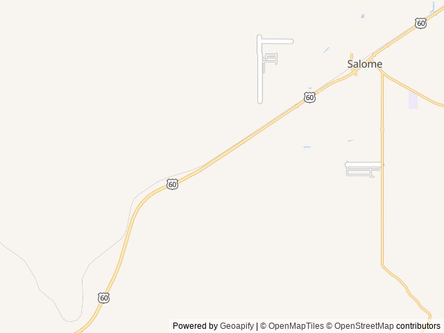 Map of Salome KOA / Desert Vista Campground location at Salome, AZ, United States