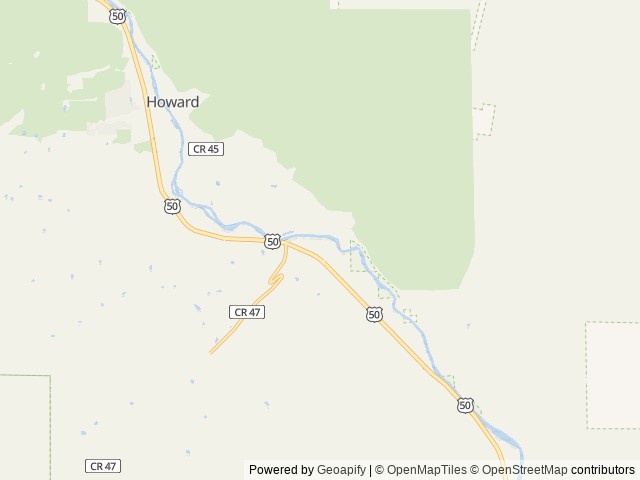Map of Pleasant Valley RV Park location at Howard, CO, United States