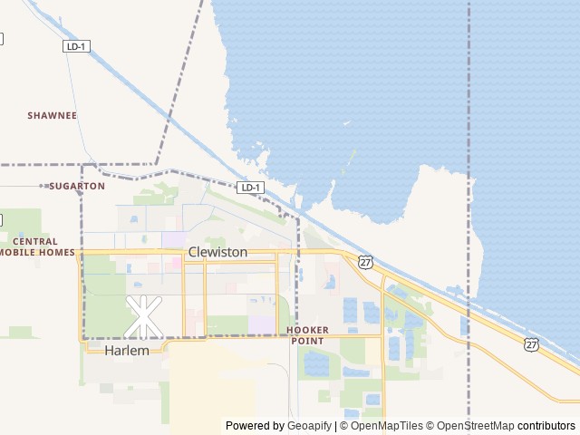 Map of Roland Martin Marina & Resort location at Clewiston, FL, United States