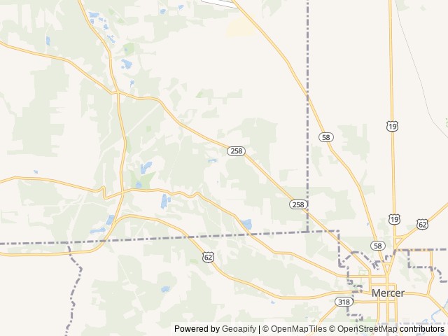 Map of RV Village Camping Resort location at Mercer, PA, United States