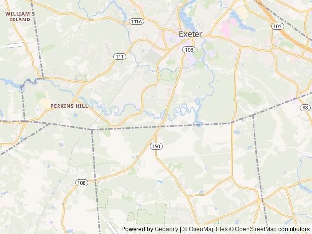 Map of Winding River Campground location at East Kingston, NH, United States