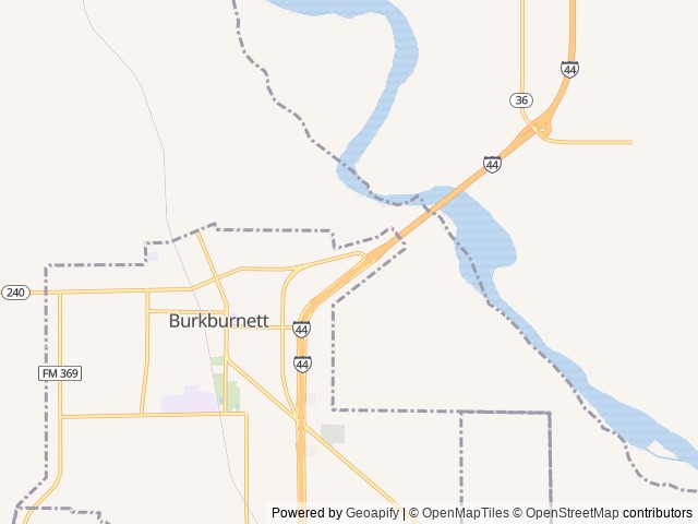 Map of Burkburnett / Wichita Falls KOA Journey location at Burkburnett, TX, United States