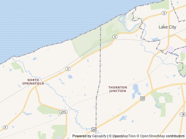 Map of Pine Lane Campground location at Pennsylvania 16430, PA, United States