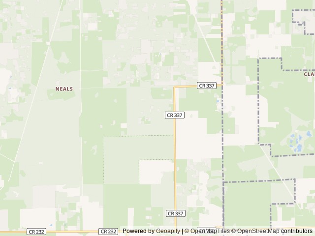 Map of Postcard Cabins Gilchrist Springs location at High Springs, FL, United States