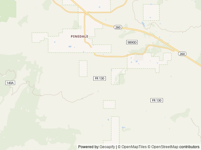 Map of Lewis Canyon location at Lakeside, AZ, United States