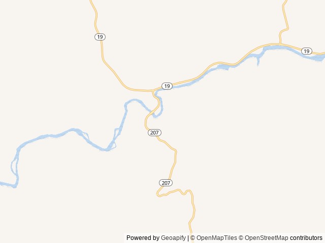 Map of Donnelly Service Creek River Access Park location at Prineville, OR, United States