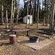 Picnic tables, fire pit and grill