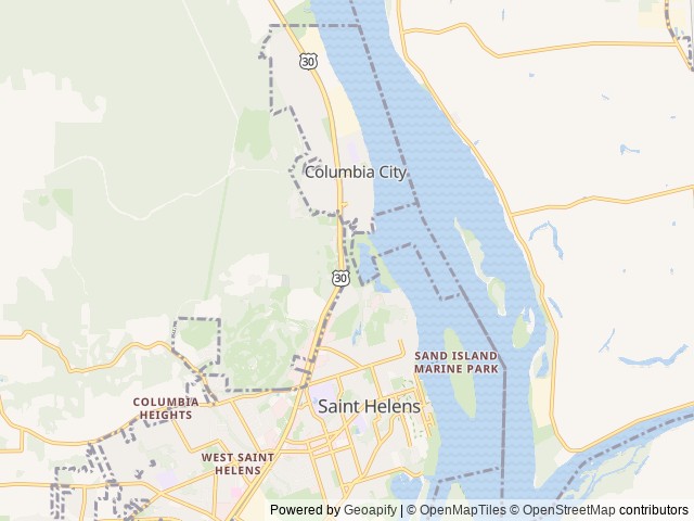 Map of Elks Lodge 1999 location at St. Helens, OR, United States
