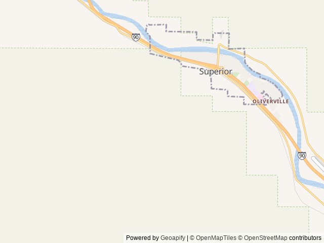 Map of Thompson Peak Lookout Tower location at Superior, MT, United States