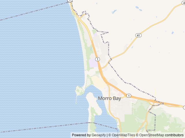 Map of Morro Dunes RV Park location at Morro Bay, CA, United States