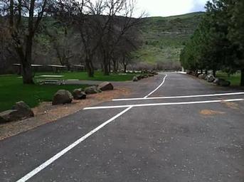 Mann Creek Campground paved road and cross walk