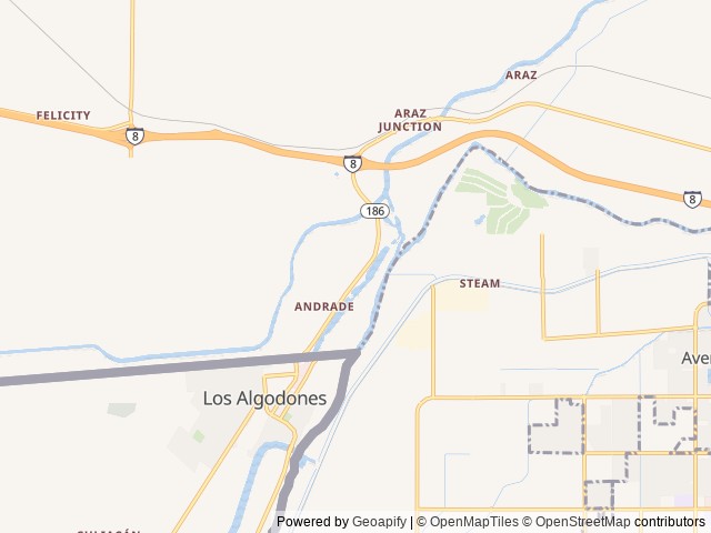 Map of Sleepy Hollow RV Park location at Winterhaven, CA, United States