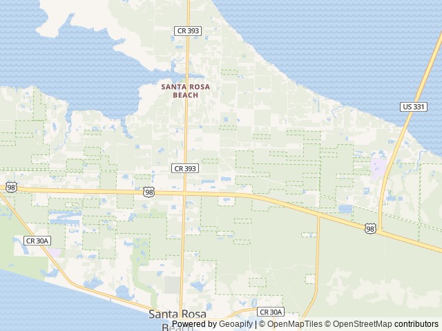 Map of SOWAL Palms RV Park location at Santa Rosa Beach, FL, United States