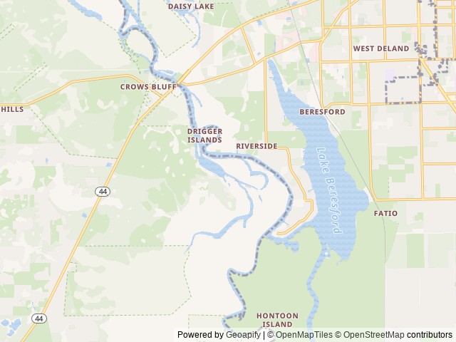 Map of Riviera Resort & Marina location at DeLand, FL, United States