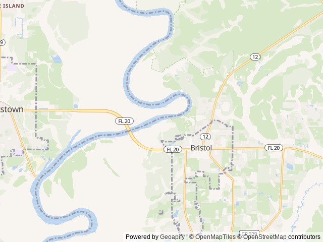 Map of River Landing RV Park location at Bristol, FL, United States