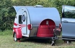 Tag Teardrop that can be towed with a bicycle