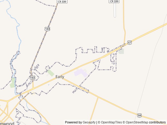 Map of Brothers RV Park location at Early, TX, United States
