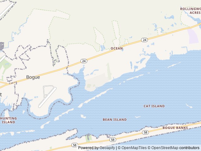Map of Goose Creek RV & Camping Resort location at Newport, NC, United States