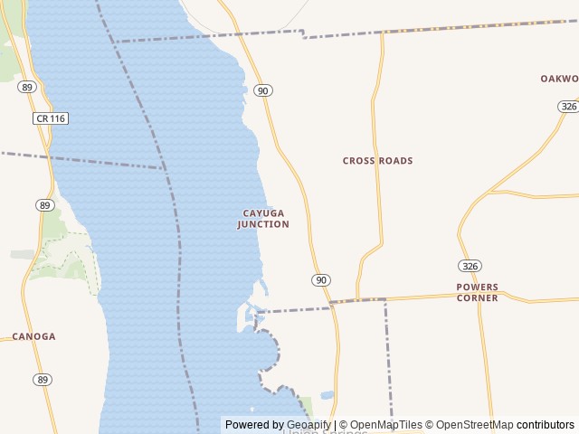 Map of Twin Oaks Campground & Marina on Cayuga Lake location at Cayuga, NY, United States