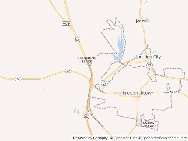 Map of Love's RV Hookup-Fredericktown MO 968 location at Fredericktown, MO, United States