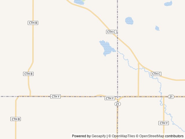 Map of Camp Phillip location at Wautoma, WI, United States