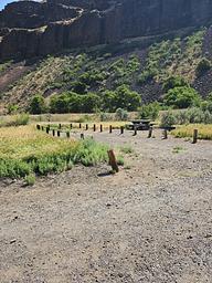 Basaltic cliffs towering above Jones Canyon Campground.