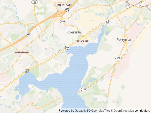 Map of Bar Harbor RV Park location at Abingdon, MD, United States