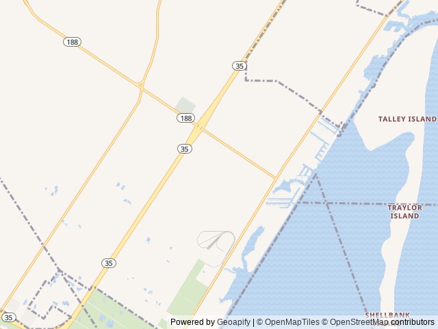 Map of Stans RV Park location at Aransas Pass, TX, United States