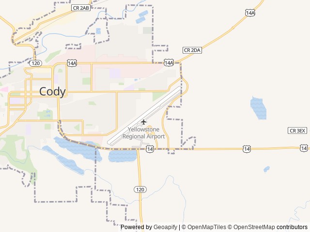 Map for Yellowstone National Park WY Off-Grid Adventure near Cody, MT