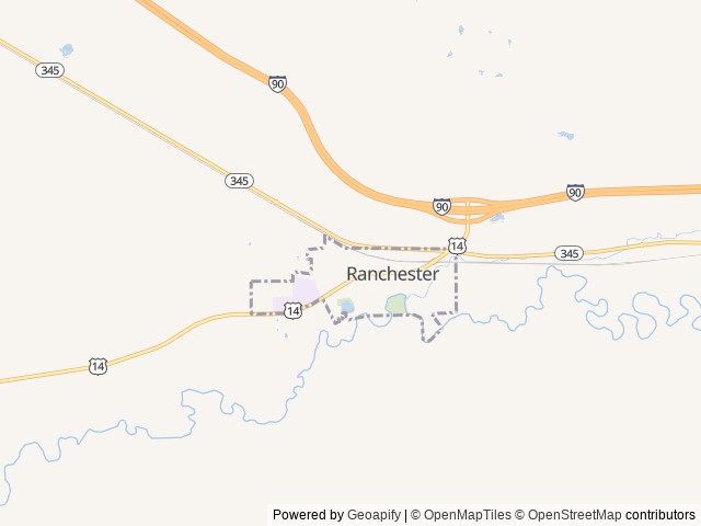 Map of Lazy R Campground and Cabins location at Ranchester, WY, United States
