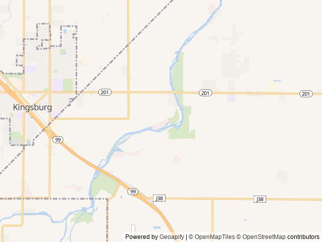 Map of Kings River RV Resort location at Kingsburg, CA, United States