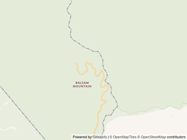 Map of Balsam Mountain Campground location at Cherokee, NC, United States