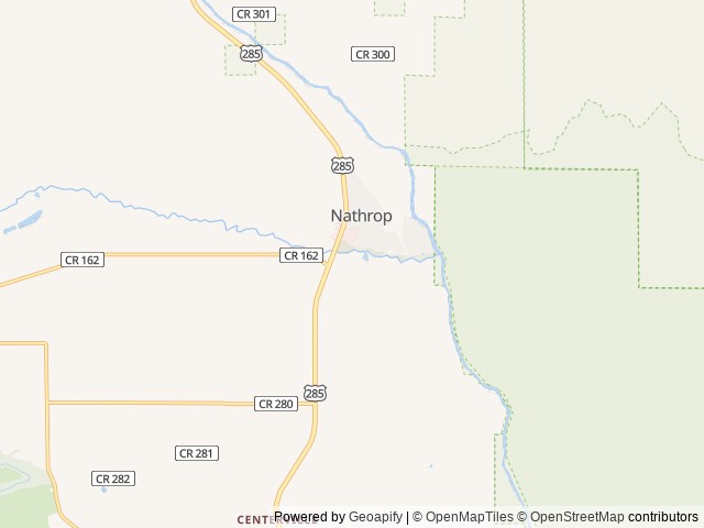 Map of Chalk Creek Campground & RV Park location at Nathrop, CO, United States