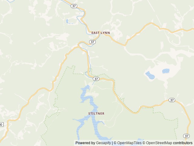 Map of East Lynn Lake Shelters location at East  Lynn, WV, United States