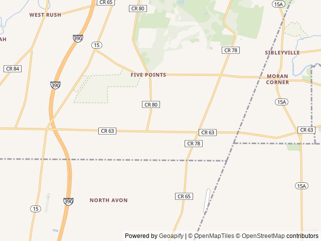 Map for 2008 Coachmen RV Spirit of America SE 24RB near Honeoye Falls, NY
