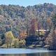 Dewey Lake Campground Shoreline Sites boat view while on the lake.