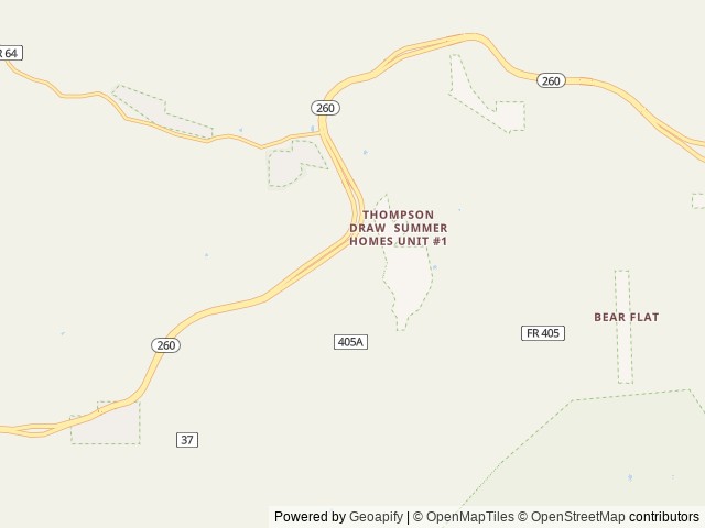 Map of Ponderosa (AZ) location at Payson, AZ, United States