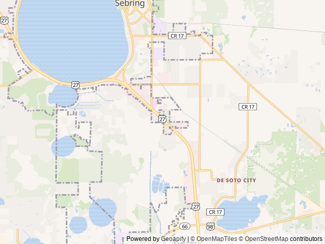 Map of Sebring Grove RV Resort location at Sebring, FL, United States