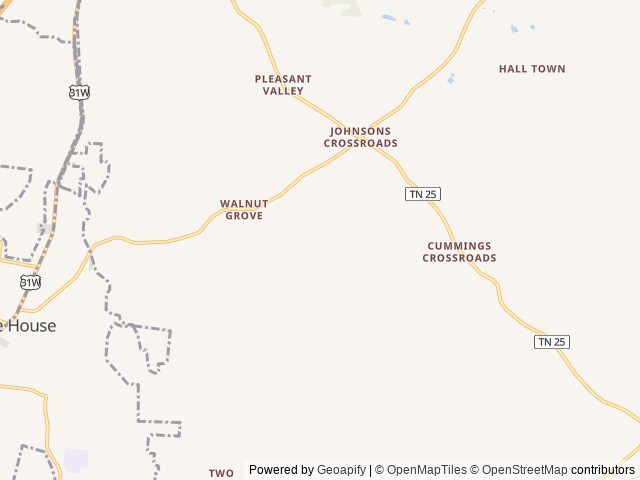 Map for Parkers Getaway Camper near Cottontown, TN