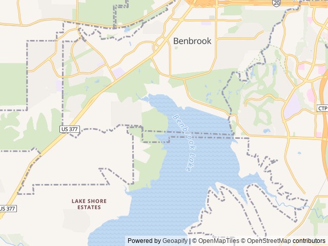 Map of North Holiday Park location at Benbrook, TX, United States