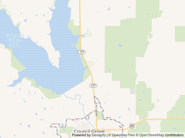 Map of Kanza View location at Council Grove, KS, United States