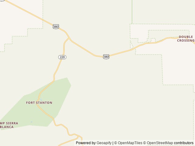 Map of Fort Stanton Cave Campground location at Roswell, NM, United States